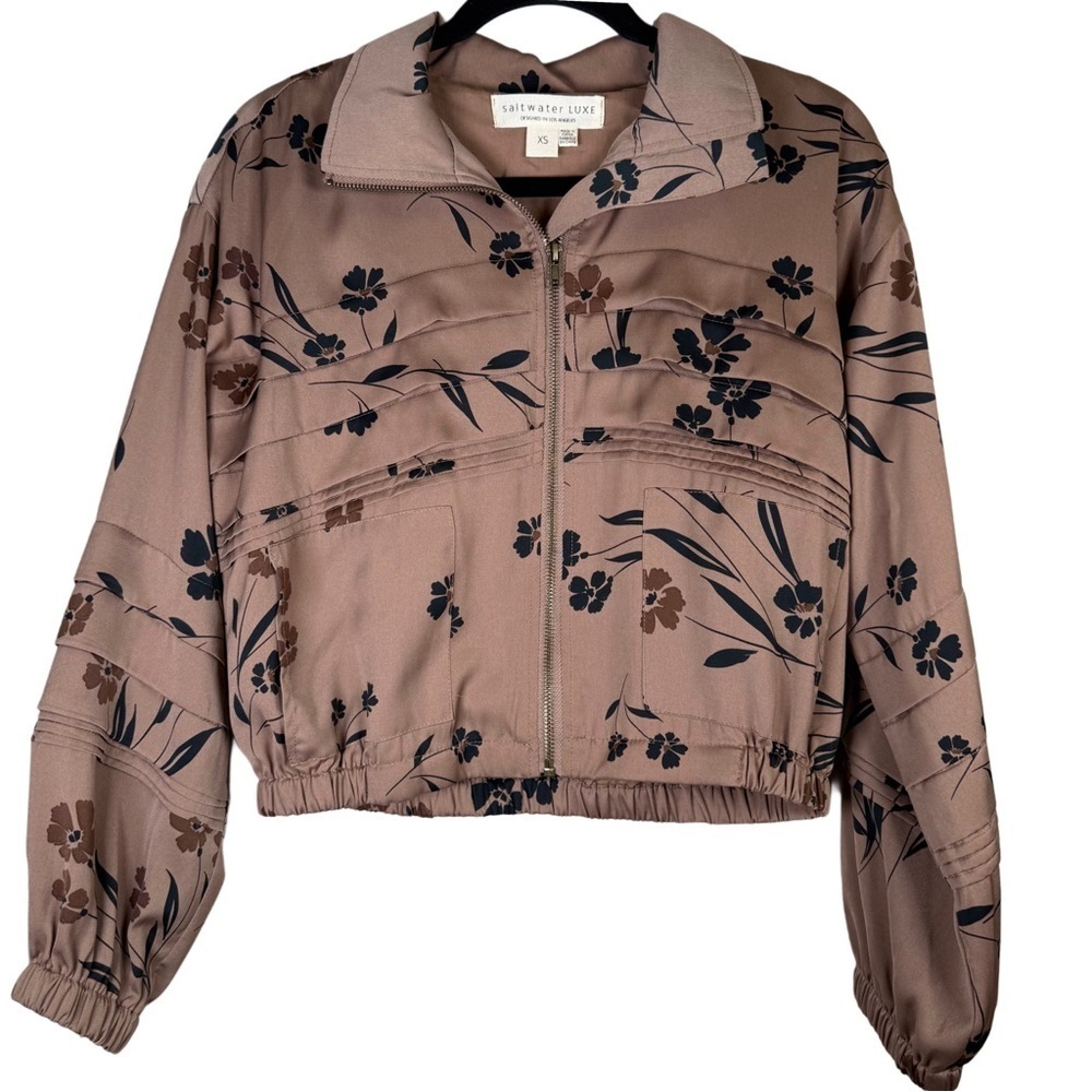 Saltwater Luxe Boho Chic Floral Silky Jacket for Women